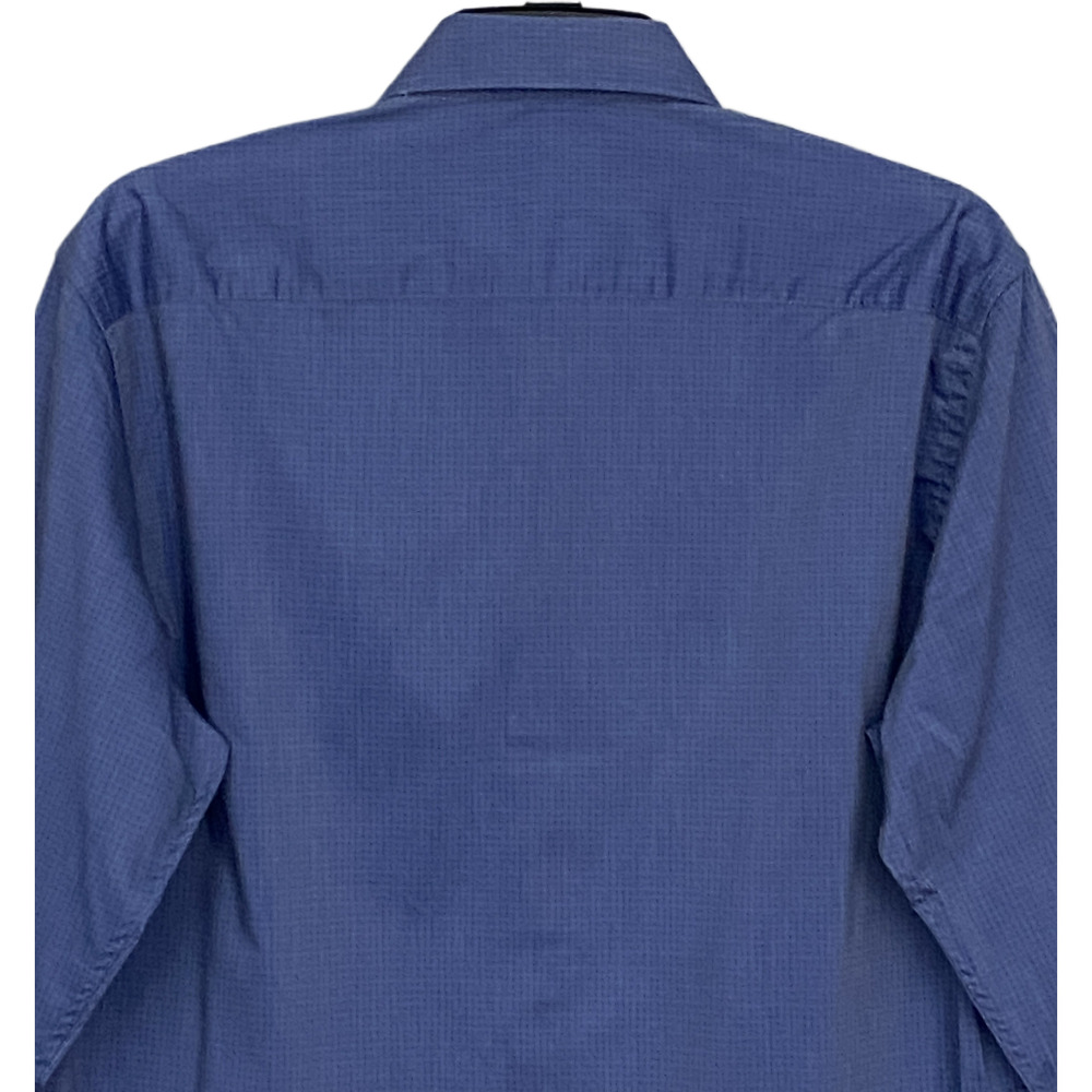 Lucky Brand Dress Shirt Men's 15-15.5 34/35 Slim Fit Blue Geo Print Stretch NEW - Picture 6 of 14
